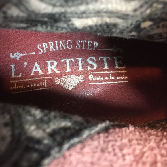 Spring Step LArtiste Scotala Heeled Ankle Boot 10/41 Navy Blue Plaid Leather Zip - Picture 6 of 13